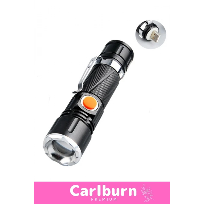 Özel Üretim Takma Aparatlı Dayanıklı Metal Alüminyum 4 Modlu P50 Led Şarjlı Mıknatıslı Usb El Feneri