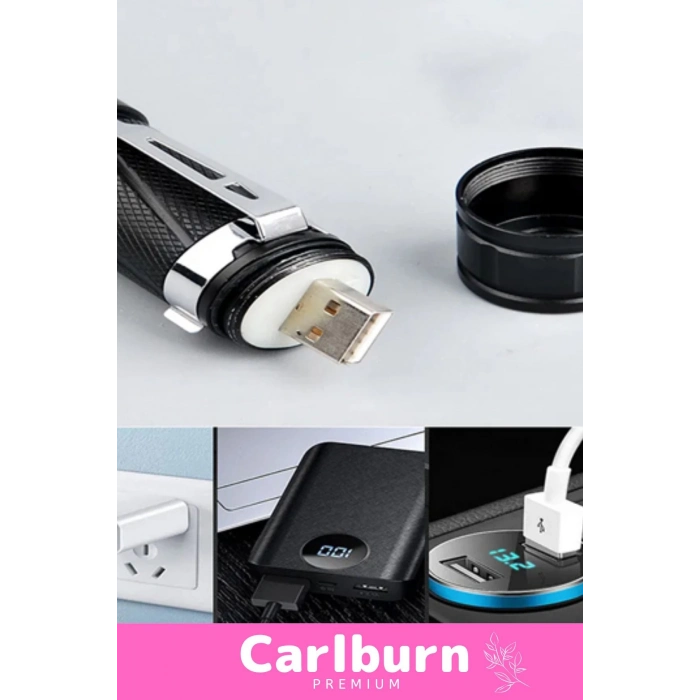 Özel Üretim Takma Aparatlı Dayanıklı Metal Alüminyum 4 Modlu P50 Led Şarjlı Mıknatıslı Usb El Feneri