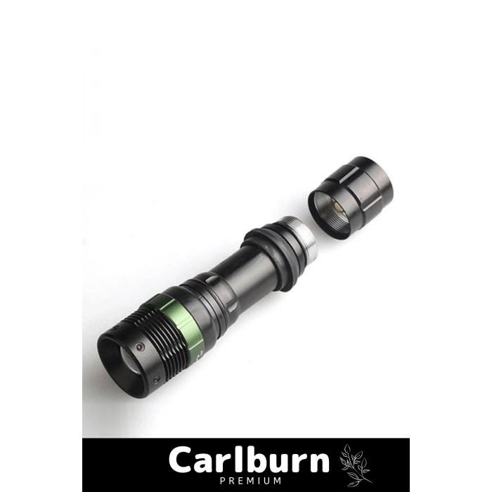 Premium Üretim Beyaz Işık 250 Metre Menzilli 3 Modlu 500 Lümen Şarjlı Zoomlu Acil Durum Feneri