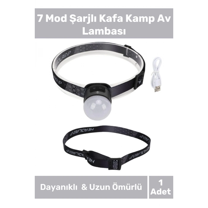 Özel Üretim Oynar Başlık Mıknatıs Sabitleme Esnek Lastik COB4 Led 7 Mod Şarjlı Kafa Kamp Av Lambası