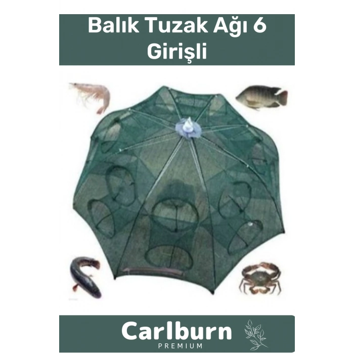 Premium Dayanıklı Özel Fermuarlı Yem Bölmeli Pratik Kolay Kurulum 6 Girişli Kuş Balık Ağı