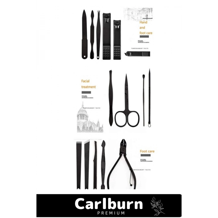 Özel Üretim Paslanmaz Çelik El Yüz Ayak Bakımı Dayanıklı Keskin Profesyonel Manikür Seti 15 Parça