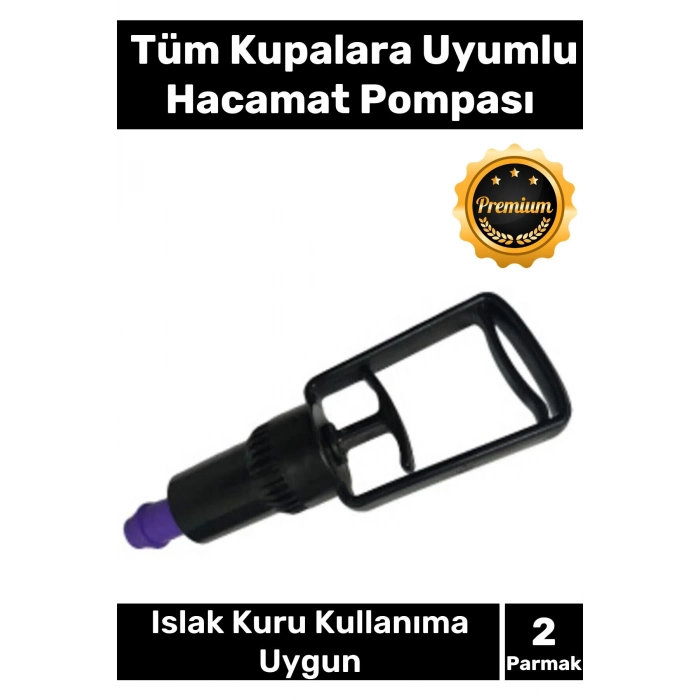 Özel Üretim Tüm Kupalara Uyumlu 2 Parmak Islak Kuru Kullanıma Uygun Dayanıklı Hacamat Pompası