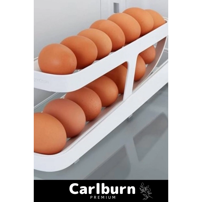 Premium Buzdolabı Plastik 2 Katlı Kullanışlı Pratik Raf Düzenleyici Yeni Nesil Yumurta Standı 2 Adet