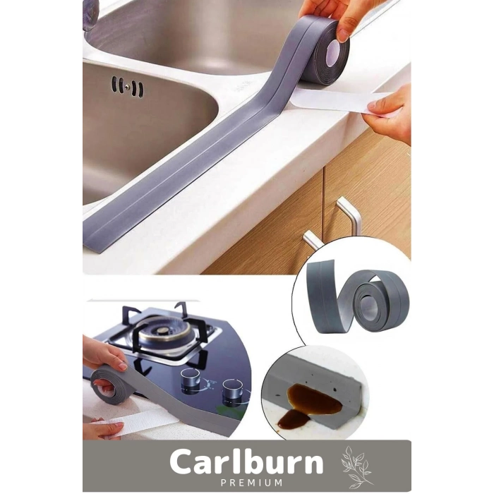 Premium Su Geçirmez Sızdırmaz Dayanıklı Pvc Yağ Kenar Küf Önleyici 3.2m Gri İzolasyon Bant 5 Adet