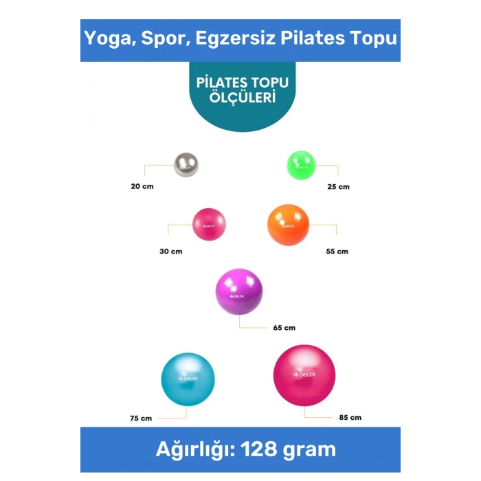 Profesyonel Seri Dayanıklı Yüksek Kalite Mini Gymball 20cm Mavi Pilates Topu Şişirme Pompa