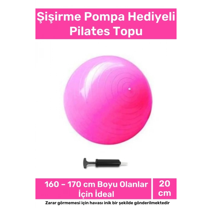 Profesyonel Seri Dayanıklı Yüksek Kalite Mini Gymball 20cm Pembe Pilates Topu Şişirme Pompa Hediyeli