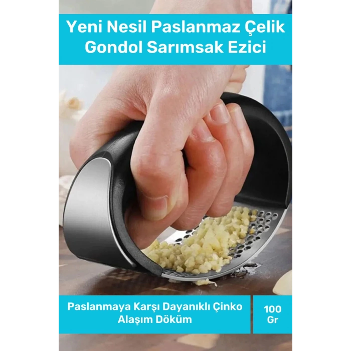Özel Üretim Paslanmaz Çelik Pratik Mutfak Sarımsak Rendesi Kolay Kullanımlı Gondol Sarımsak Ezici