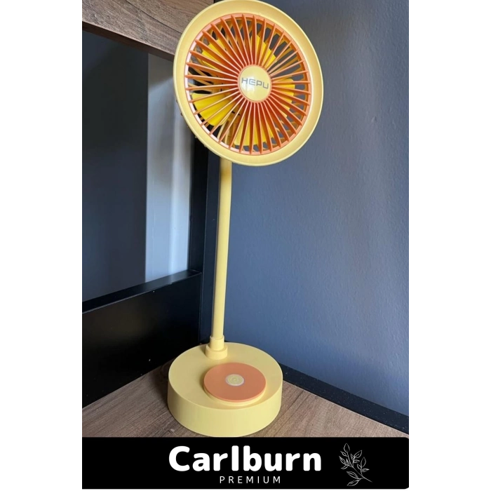 Lüks Masa Üstü Şarjlı 360 Dönebilen 5 Kollu 3 Kademe Modlu Süper Soğutma Gece Lambalı Vantilatör