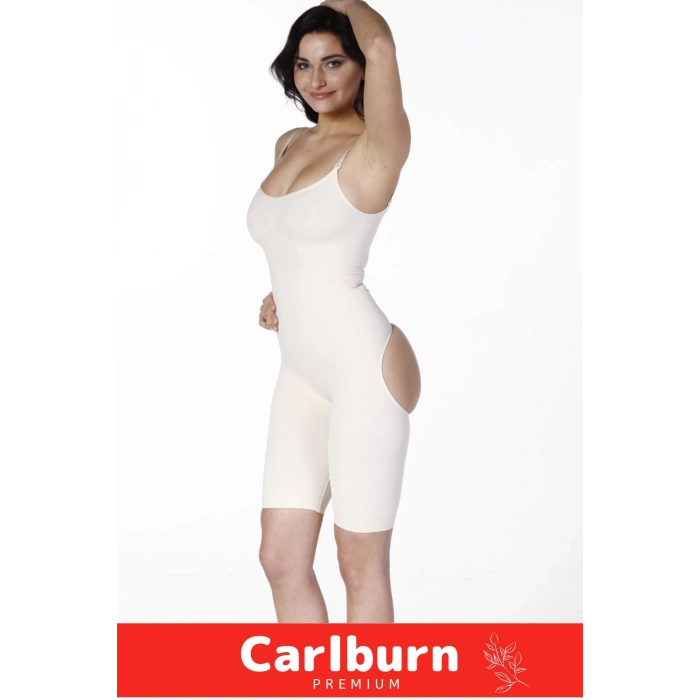 Vücut Şekillendirici İz Bırakmaz Kaymaz Sıkılaştırıcı Destekli Push-Up Tam Boy Popo Açık Korse