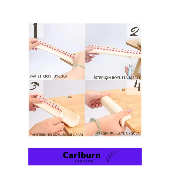 Lüks İz Bırakmaz Kalın Sehpa Esnek Çocuk Bebek Şerit Sünger Mobilya Masa Kenar Köşe Koruyucu 8 Metre