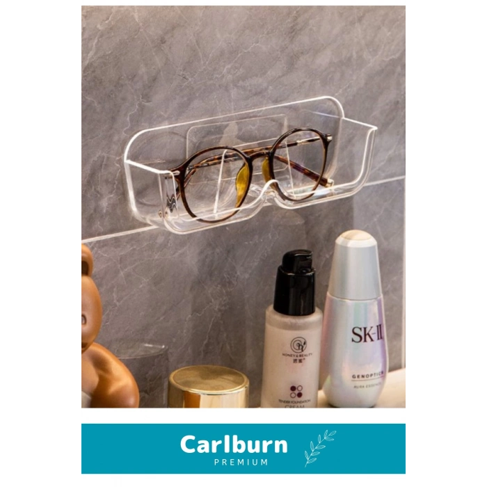 Özel Üretim Dolap İç Dışı Ayna Kenarı Banyo Duvar Kendinden Yapışkanlı Şeffaf Gözlük Standı - 1 Adet