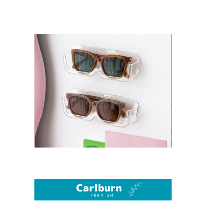 Özel Üretim Dolap İç Dışı Ayna Kenarı Banyo Duvar Kendinden Yapışkanlı Şeffaf Gözlük Standı - 5 Adet