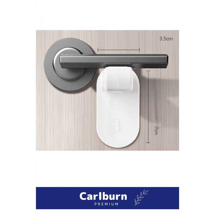 Özel Üretim 180 Derece Dönebilen Düğmeli Bebek Çocuk Koruyucu Kapı Kolu Kilidi - 2 Adet