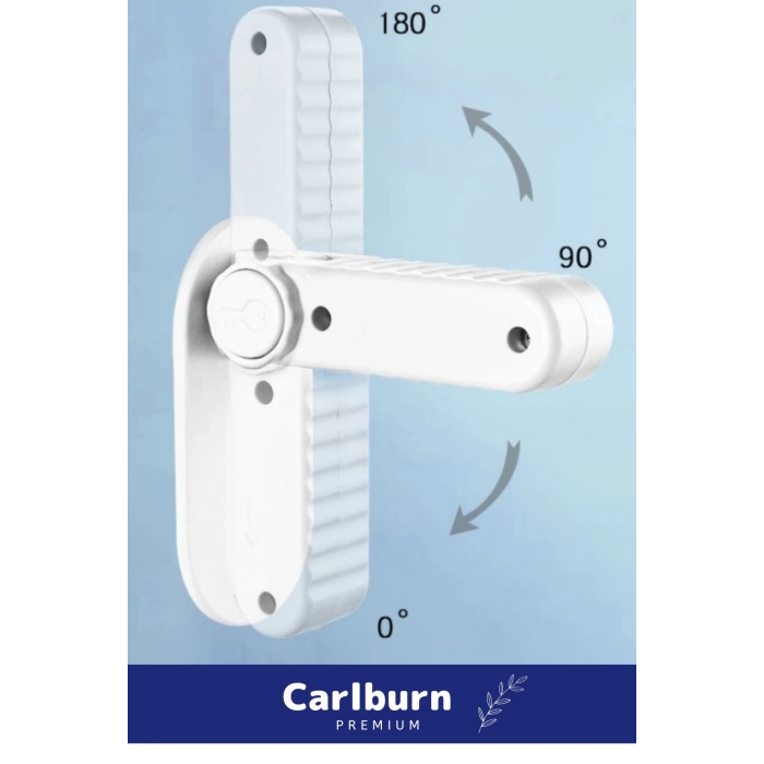 Özel Üretim 180 Derece Dönebilen Düğmeli Bebek Çocuk Koruyucu Kapı Kolu Kilidi - 5 Adet