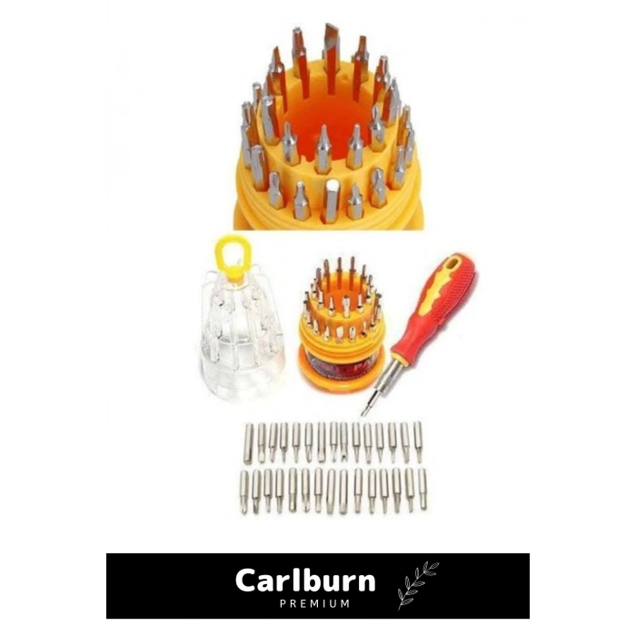 Özel Üretim Çok Amaçlı Metal Başlıklı Kauçuk Tutmalı Rahat Hafif Yumurta Tornavida Seti 31 Parça