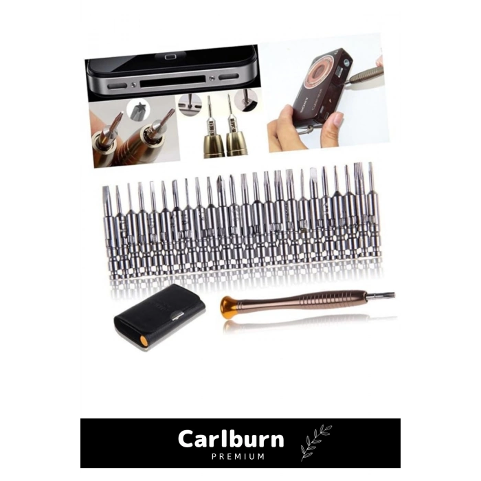 Özel Üretim 112 Gr Ağırlığında Dayanıklı 24 Uçlu 1 Kalemli Hafif Mini Çıtçıtlı Cüzdan Tornavida Seti