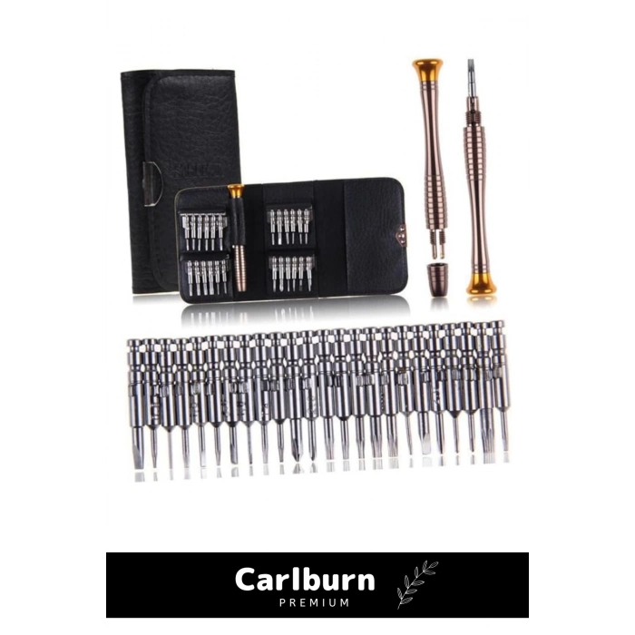 Özel Üretim 112 Gr Ağırlığında Dayanıklı 24 Uçlu 1 Kalemli Hafif Mini Çıtçıtlı Cüzdan Tornavida Seti