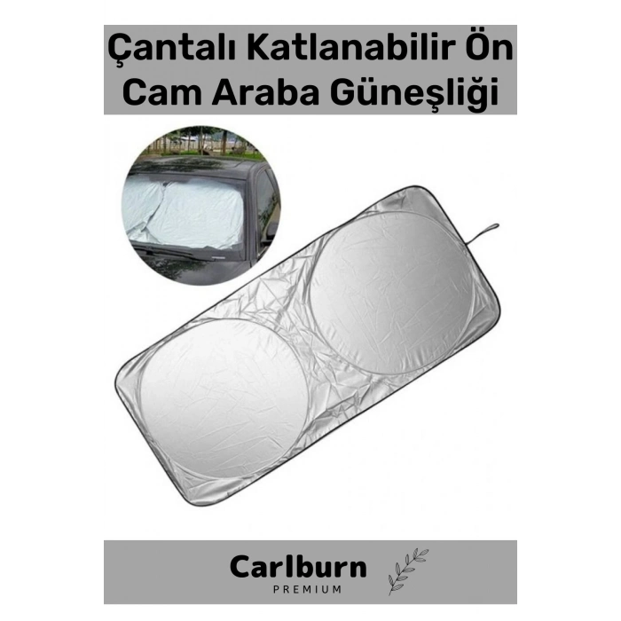 Özel Üretim UV Işık Engelleyici Çift Katmanlı Dayanıklı Çantalı Katlanabilir Ön Cam Araba Güneşliği