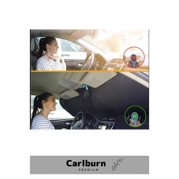 Özel Üretim UV Işık Engelleyici Çift Katmanlı Dayanıklı Çantalı Katlanabilir Ön Cam Araba Güneşliği