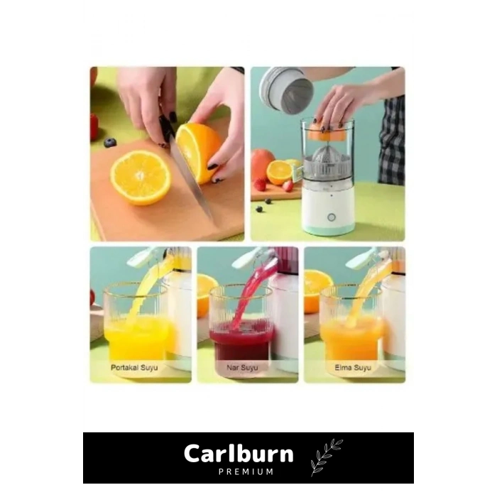 Özel Üretim Sessiz Taşınabilir Kamp Piknik Seyahat 1800 mAh Şarjlı Elektrikli Mini Meyve Sıkacağı