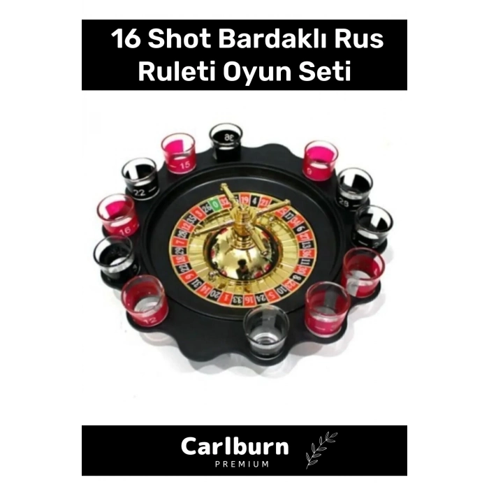 Özel Üretim 16 Shot Bardaklı Eğlence Parti Casino Yılbaşı Alkol Rus Ruleti Tekila İçki Evde Oyun Set