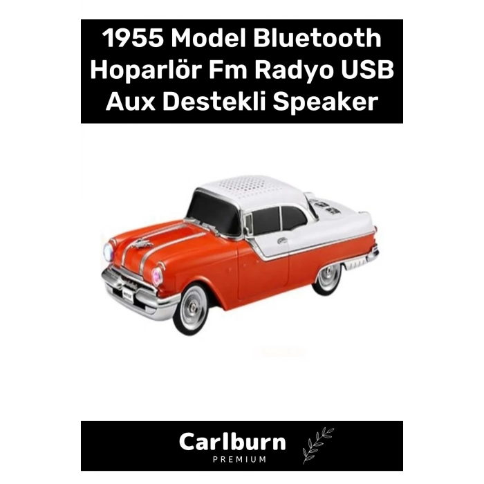 Özel Üretim Nostaljik Pontiac Araba 1955 Model Bluetooth Hoparlör Fm Radyo USB Aux Destekli Speaker