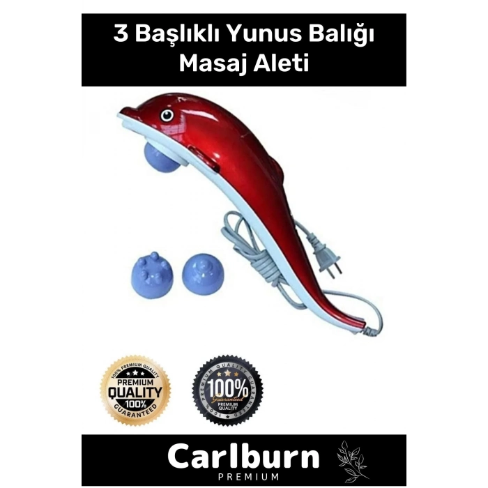Premium Kolay Kullanım Zindelik Rahatlatıcı Boyun Sırt Tüm Vücut 3 Başlıklı Yunus Balığı Masaj Aleti