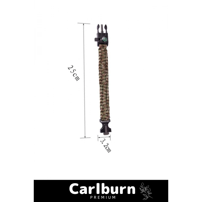 Özel Üretim Kiti Düdük Çakı Pusula Çakmaktaşı Paraşüt İpi Rahat Çok Amaçlı Hayatta Kalma Bilekliği