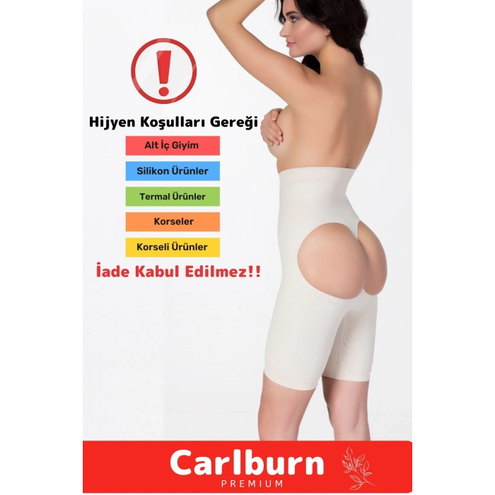 İz Göstermeyen Yüksek Bel Kayma Önleyen Silikonlu Rahat Kalça Popo Dikleştirici Toparlayıcı Korse