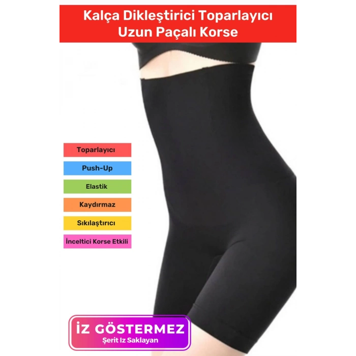 Yüksek Bel İnceltici Terlemeyi Önleyen Kaymaz Destekli İz Göstermeyen Uzun Paçalı Toparlayıcı Korse