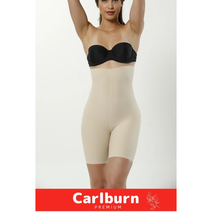 İz Yapmaz Kaymayı Önleyen Silikon Toparlayıcı Şekillendirici Şık Lazer Kesim Yüksek Bel Paçalı Korse