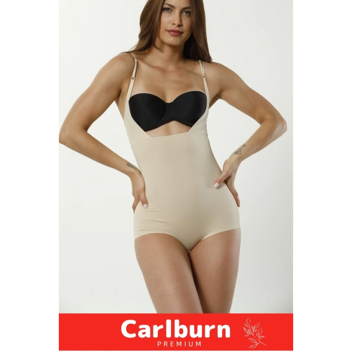 2 Beden Küçülten İz Göstermeyen Kaymaz Toparlayıcı Kadın Lazer Kesim Gögüs Destekli Bady Korse