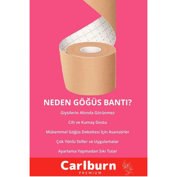 Yeni Ürün Suya Tere Dayanıklı Göğüs Kaldırıcı Dikleştirici Sabitleyici Şekillendirici Bant - 5 Metre