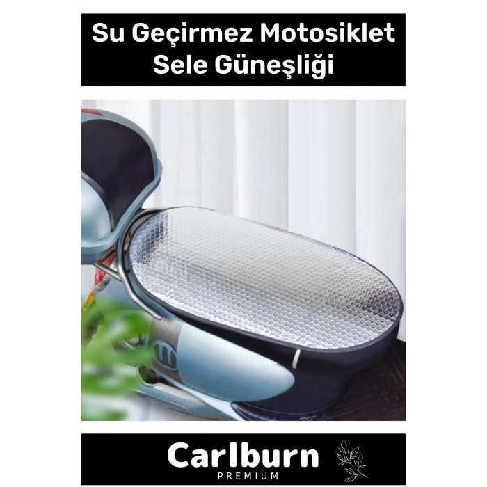 Özel Üretim Pratik Hafif Su Geçirmez Sızdırmaz Motosiklet Sele Koruma Güneşliği - 60 cm x 35 cm