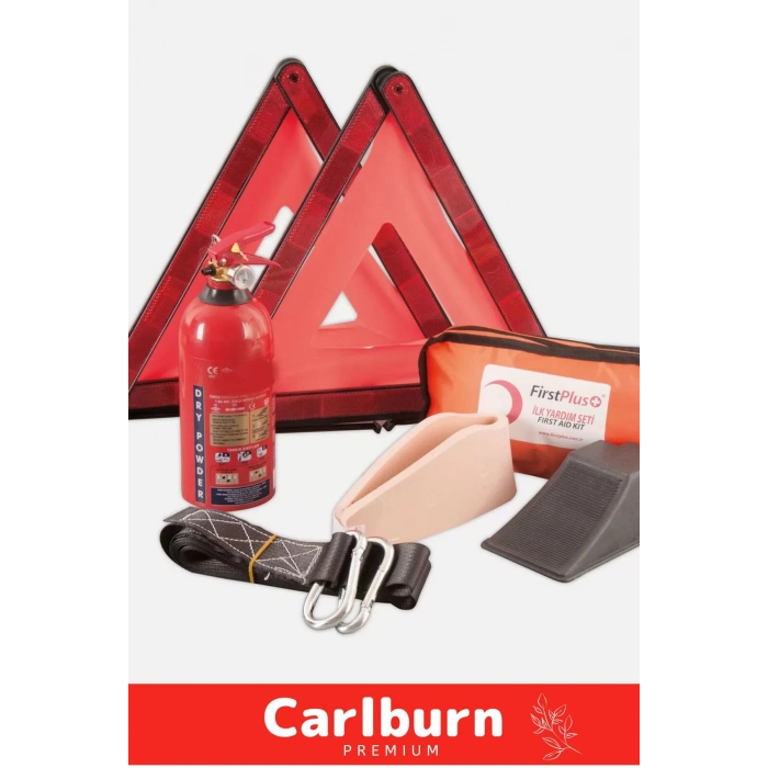 TSE Belgeli Tüvtürk Uyumlu Üçgen Trafik Seti Bez Çantalı Karayollarına Uygun Araba Ilk Yardım Üçgen