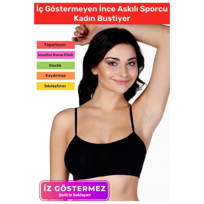 Özel Üretim Toparlayıcı Nefes Alabilen Kumaş Zarif İç Göstermeyen İnce Askılı Sporcu Kadın Bustiyer