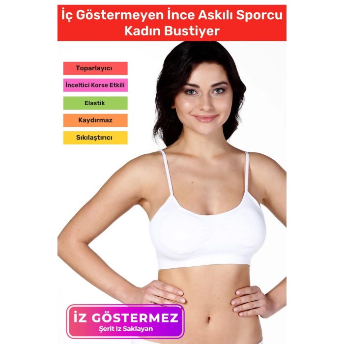 Özel Üretim Toparlayıcı Nefes Alabilen Kumaş Zarif İç Göstermeyen İnce Askılı Sporcu Kadın Bustiyer