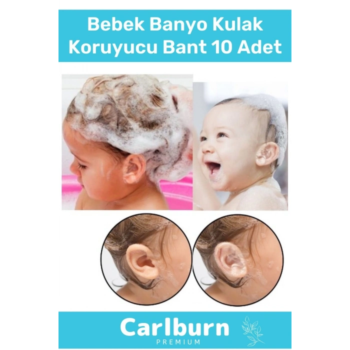 Özel Üretim Güvenli Su Kaçırmaz Yumuşak Bebek Banyo Kulak Koruyucu Şeffaf Bant 10 Adet