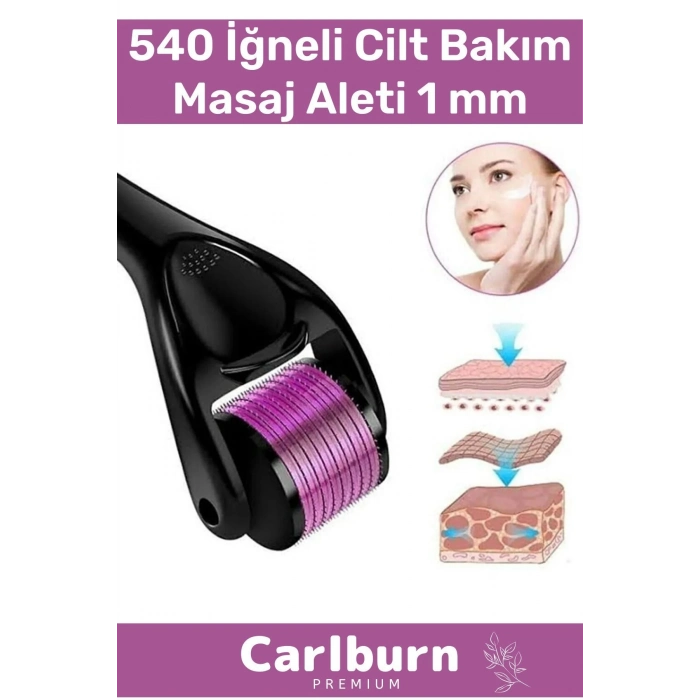Özel Üretim Derma Roller Titanyum Uçlu 540 İğneli Cilt Bakım Vücut Yenileme Masaj Aleti 1 mm