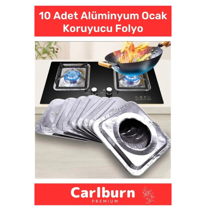 Özel Üretim Estetik Görünümlü Pratik Şık Dayanıklı Gümüş Alüminyum Ocak Koruyucu Folyo - 10 Adet