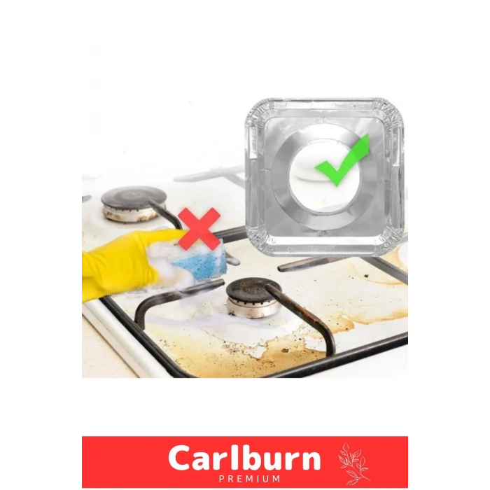 Özel Üretim Estetik Görünümlü Pratik Şık Dayanıklı Gümüş Alüminyum Ocak Koruyucu Folyo - 10 Adet