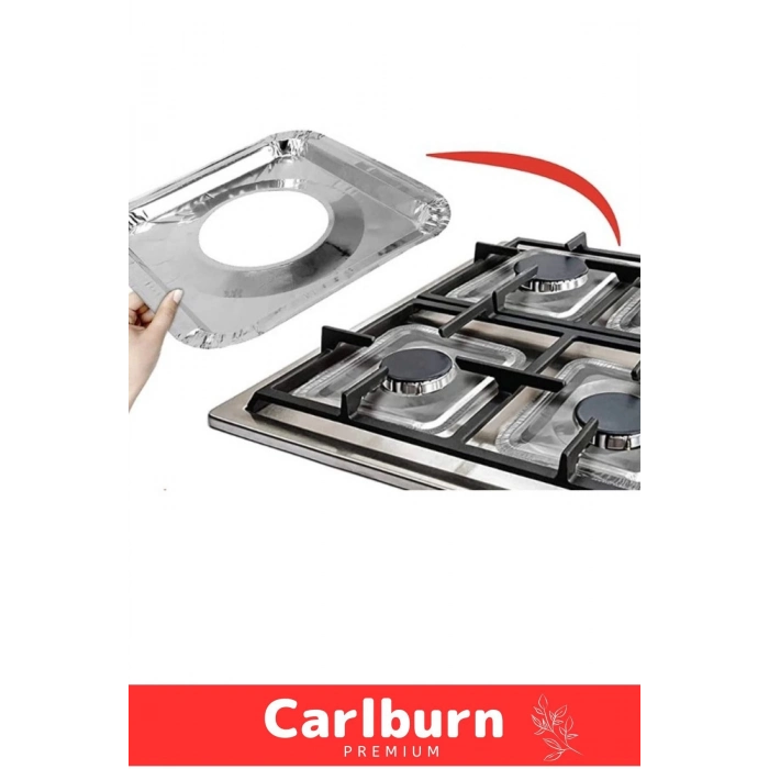 Özel Üretim Estetik Görünümlü Pratik Şık Dayanıklı Gümüş Alüminyum Ocak Koruyucu Folyo - 10 Adet