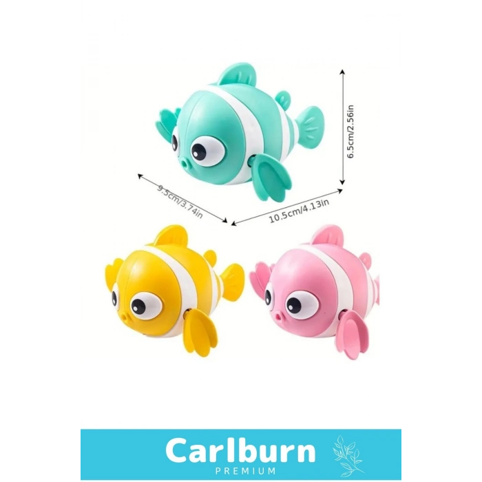 Özel Üretim Dayanıklı Eğlenceli Hafif Kurmalı Renkli Yüzen Balık Bebek Çocuk Banyo Su Oyuncağı