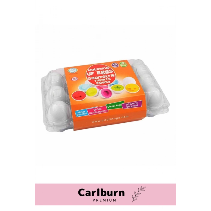 Özel Üretim Zeka Geliştirici Eğitici Çocuk El Göz Kordinasyonu Geometrik Yumurta Eşleme Oyunu 15li