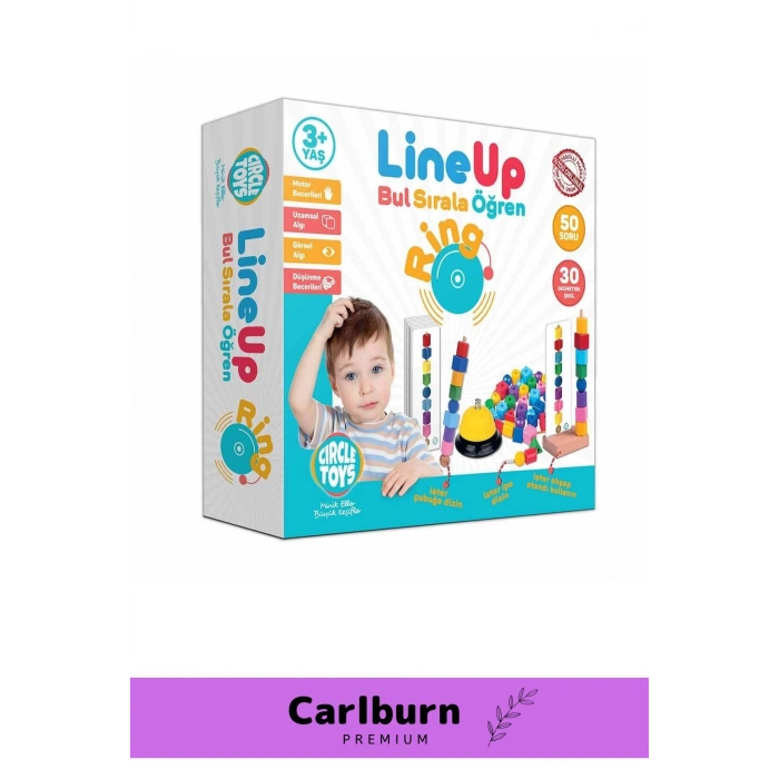 Premium Motor Becerileri Geliştiren Dikkat sağlayan Zilli Ring İpe Çubuğa Boncuk Şekil Dizme Oyunu