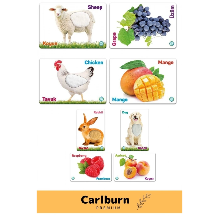 Özel Üretim Görsel Algı Eğlenceli Öğrenme Eğlenceli Dokun Hisset Çiftlik Hayvanları ve Meyveler