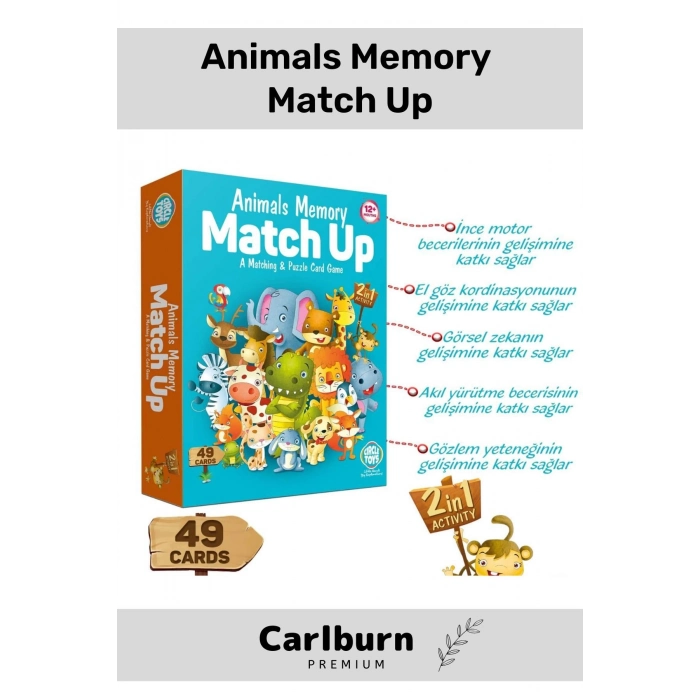 Özel Üretim Zeka Geliştirici Eğitici Çocuk El Göz Kordinasyonu Animals Memory Match Up