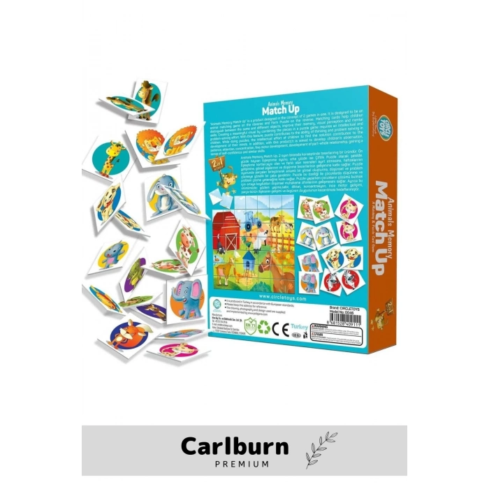 Özel Üretim Zeka Geliştirici Eğitici Çocuk El Göz Kordinasyonu Animals Memory Match Up