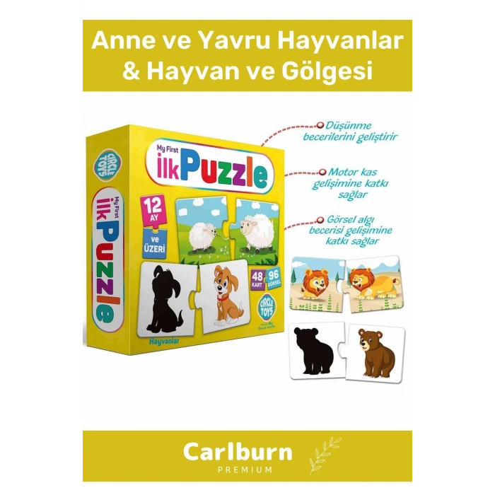 Özel Üretim Zeka Geliştirici Eğitici Çocuk El Göz Koordinasyonu  My First Puzzle 48 Parça